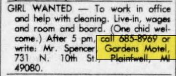 The Gardens Motel (Garden Motel) - Oct 23 1975 Article (newer photo)